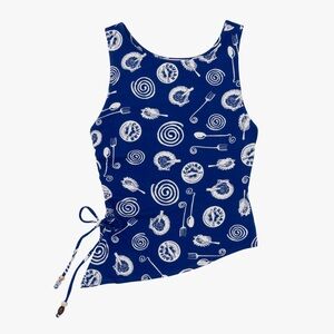 NWT LISA SAYS GAH ERIN TANK- CAVIAR DREAMS- BLUE - SIZE SMALL